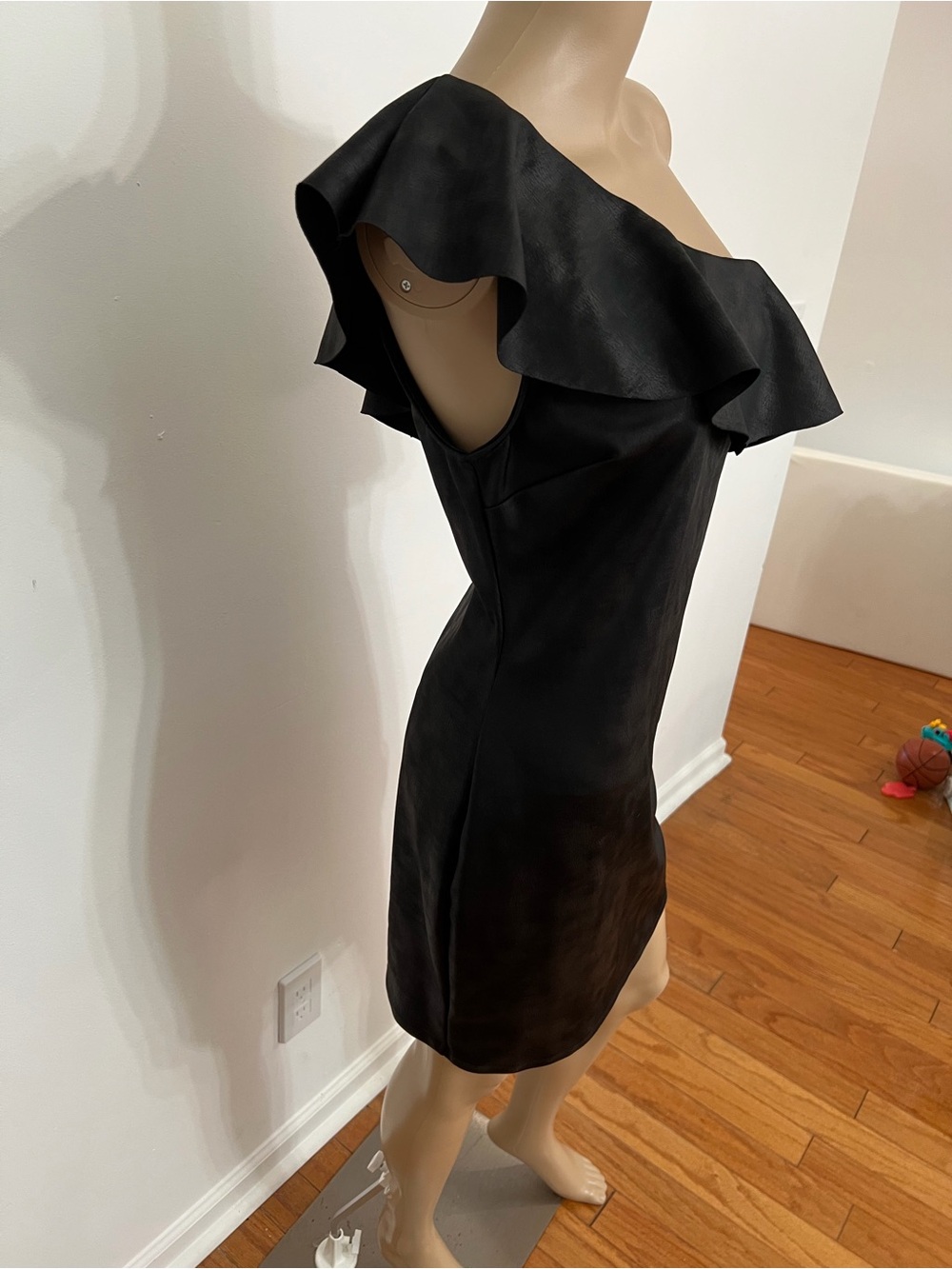 bebe One-Shoulder Black Ruffle Dress - Picture 2 of 5